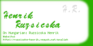 henrik ruzsicska business card